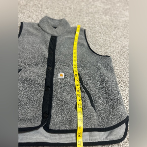 Carhartt Women's Vest XXL (20) Relaxed Fit Sherpa Fleece Snap Front Gray Black - Picture 10 of 12